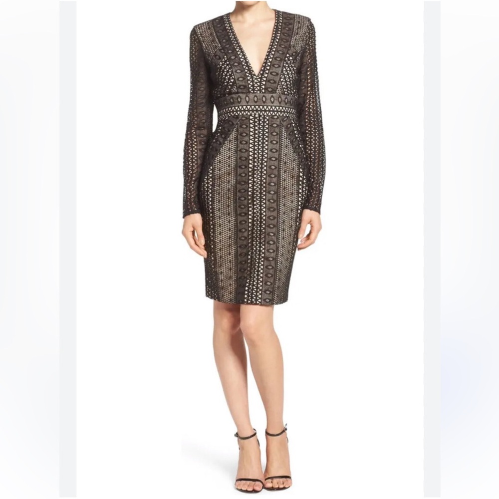 Bardot Allegra Lace Sheath Dress Lace-Overlay Pencil Skirt - Picture 2 of 16